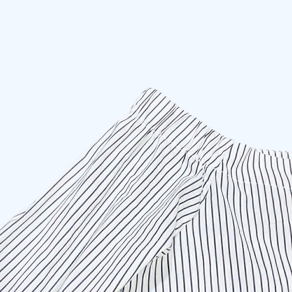 Artisan NY  Off The Shoulder Stripe Cotton Button Down Shirt - Picture 9 of 13